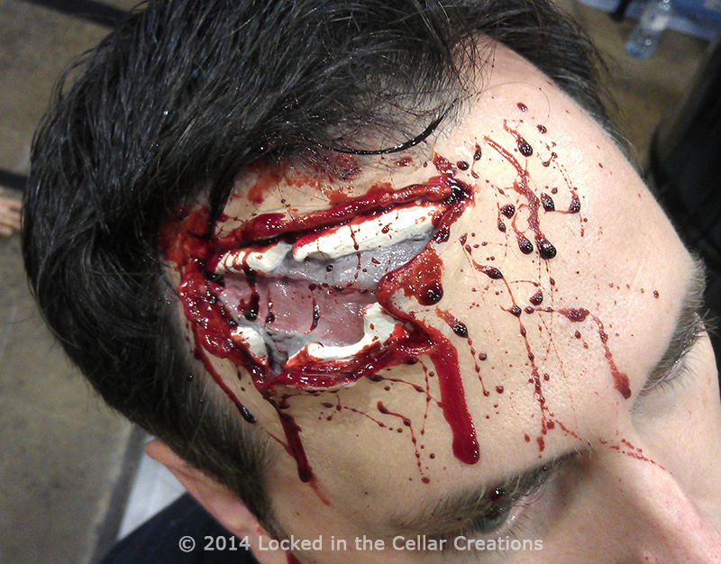 Realistic Forehead Shot Wound SFX Injury Make-up