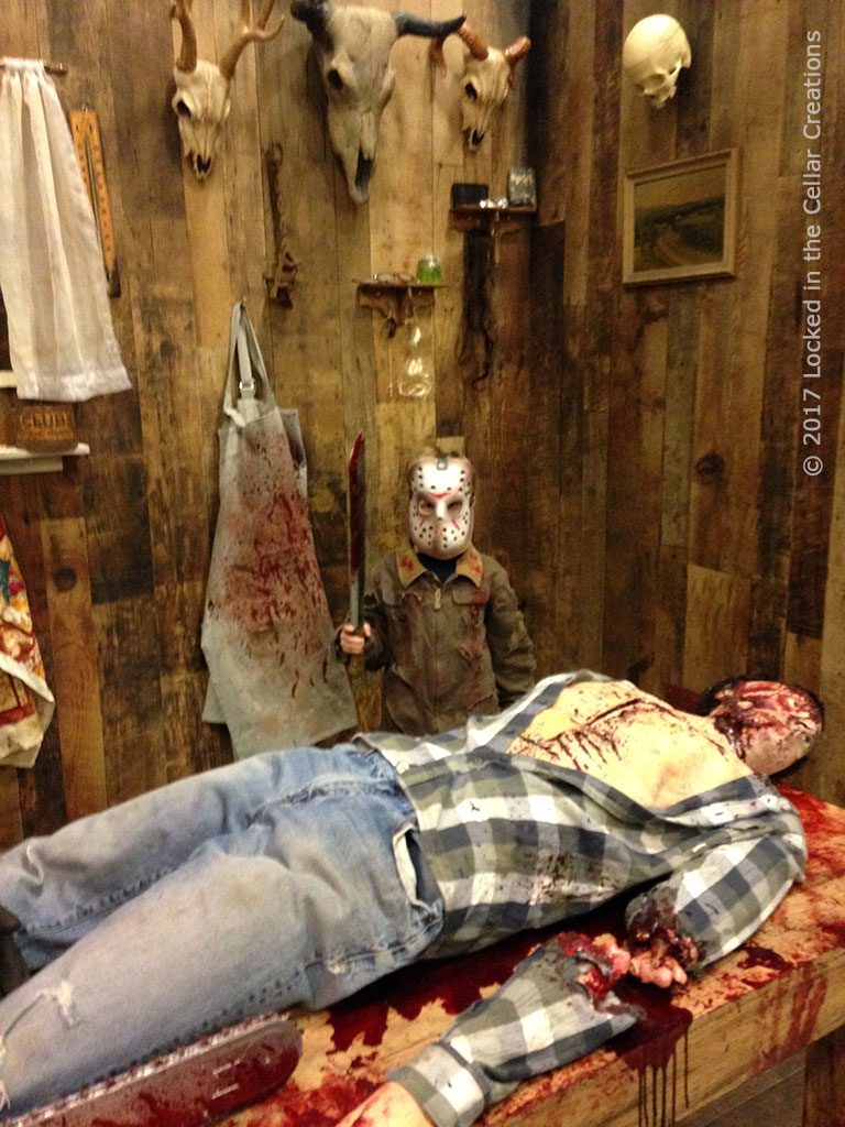 Mini Jason visits the Kill Shack at Frightmare in the Falls 2017.