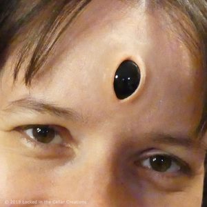 Vertical Demon Black Third Eye Prosthetic, Wide Open gives a great Alien or Demonic look to your cosplay!