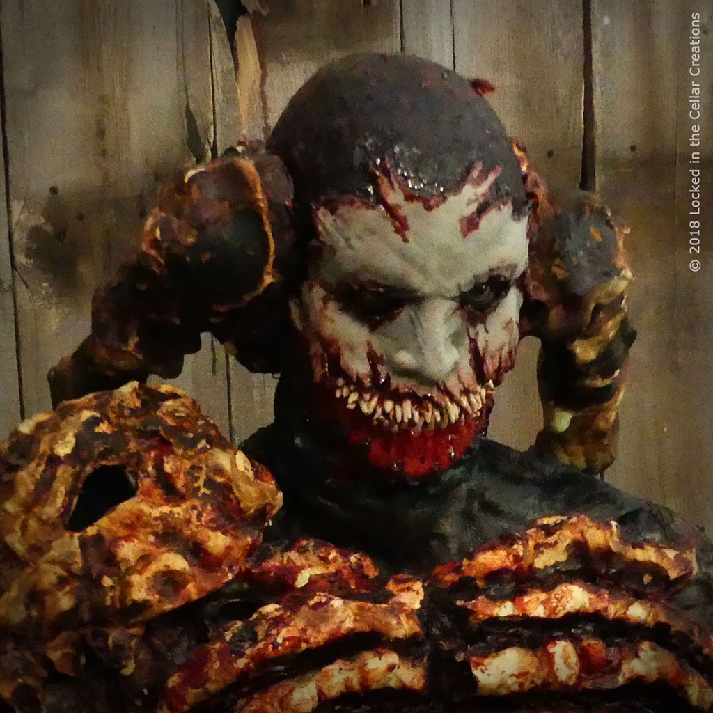 Close-up of the 4-piece Belial make-up we designed for Beyond Hell.